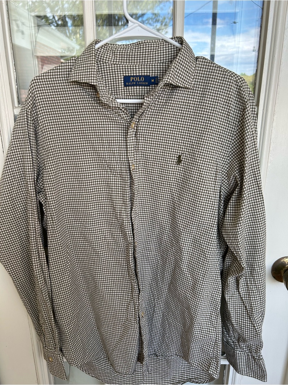 Polo by Ralph Lauren Brown & White Mini-Gingham Button-Down Shirt